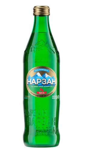 Dabīgs minerālūdens, ārstniecisks un dzerams uz galda, NARZAN, dabiski gāzēts