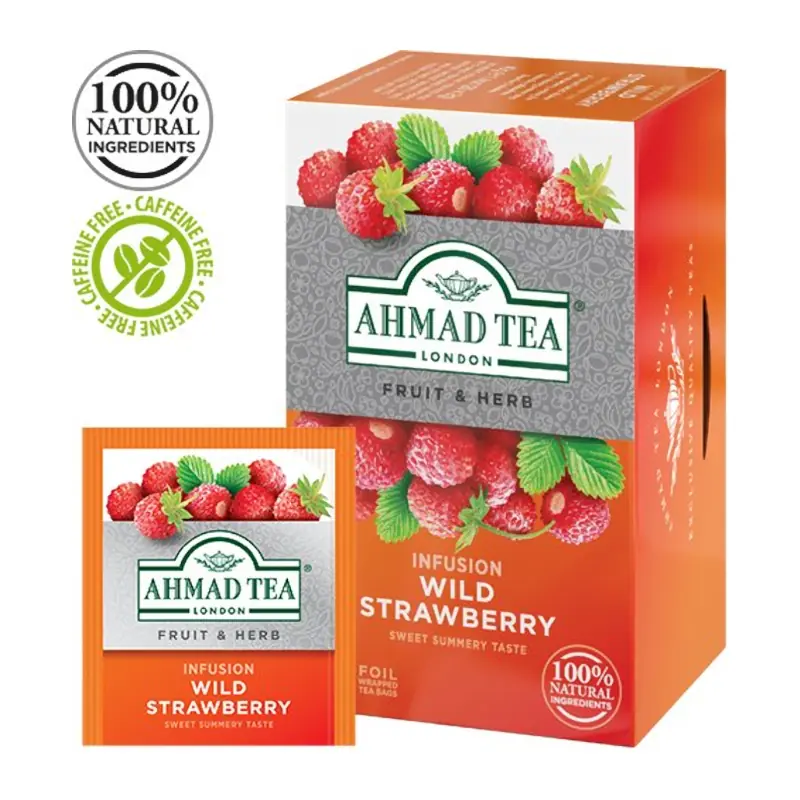 AHMAD Herbal Tea Wild strawberry tēja folijas maisiņos 20x2 g