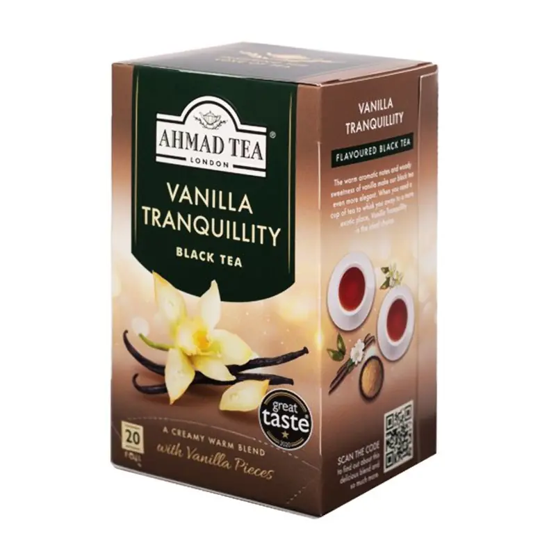 Vaniļas tēja AHMAD Vanilla Tranquility folijas maisiņos 20x2g