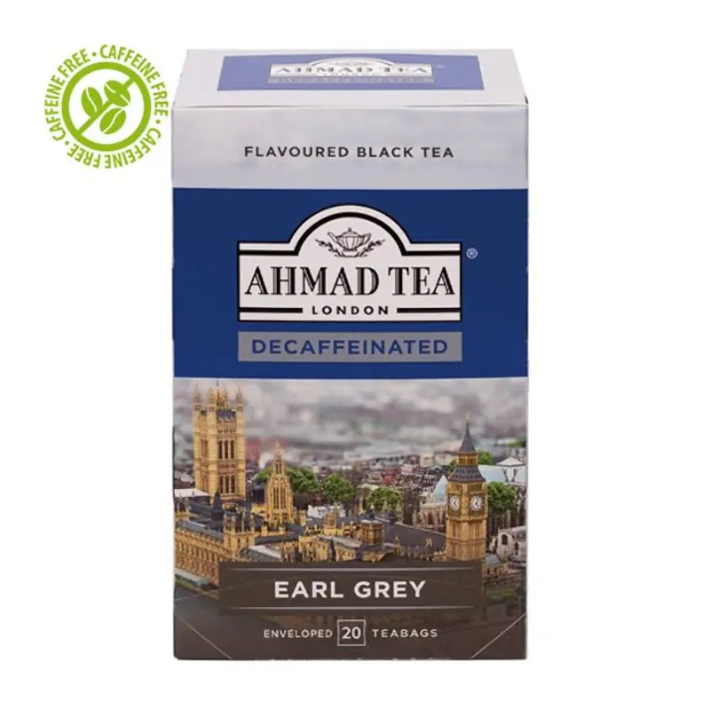 Melnā tēja bez kofeīna Black Tea Earl Grey Decaffeinated folijas maisiņos 20x2g