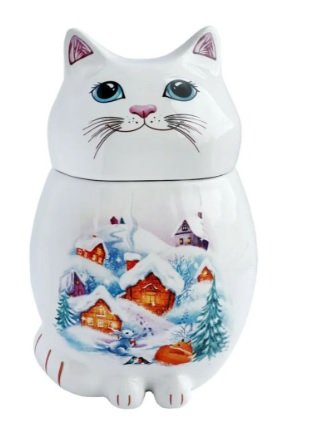 Melnā tēja keramikas burciņā - Kaķis, Maģiskā ziema