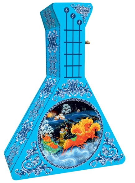 Muzikālā balalaika "Troika" ar tēju