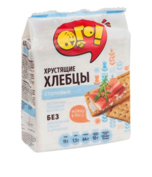 Kraukšķīgās sausmaizītes "ОГО!" столовые"