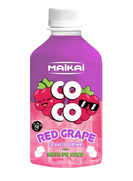 MAIKAI COCO sarkano vīnogu dzēriens ar nata de coco gabaliņiem