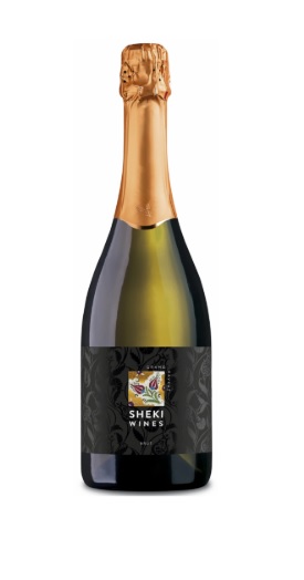 Sheki kvalitātes dzirkstošais baltvīns brut 12,5% ​​ABV.