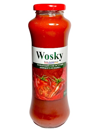 Wosky tomātu sula, pikanta, tieši spiesta
