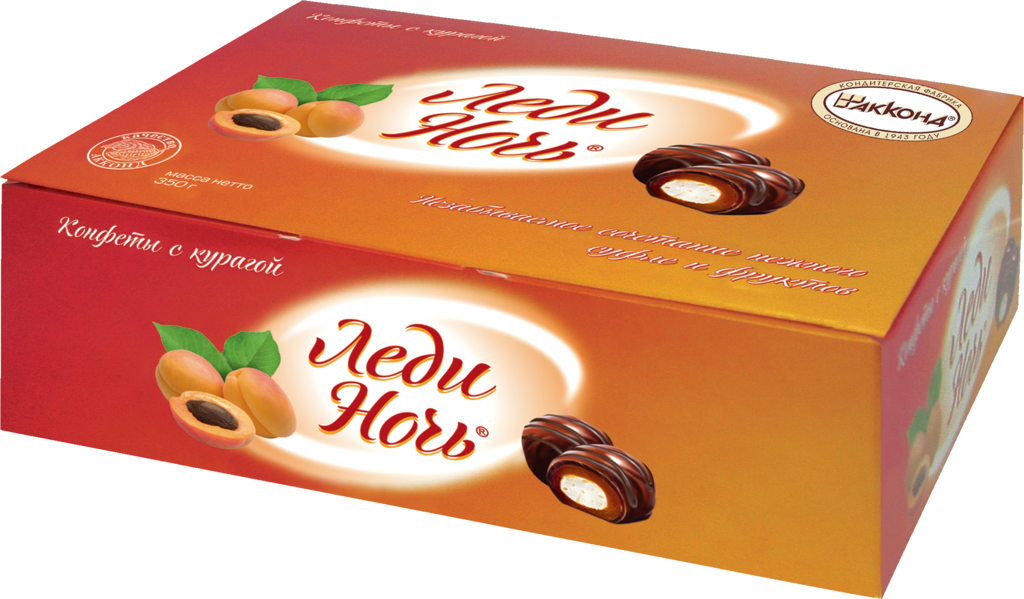 Sweets "АККОНД" "Леди Ночь"  with dried apricots