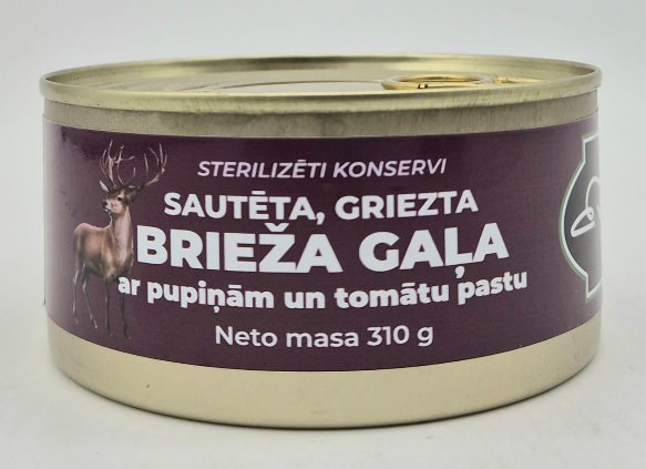 Sautēta, griezta Brieža gaļa ar pupiņām un tomātu pastu