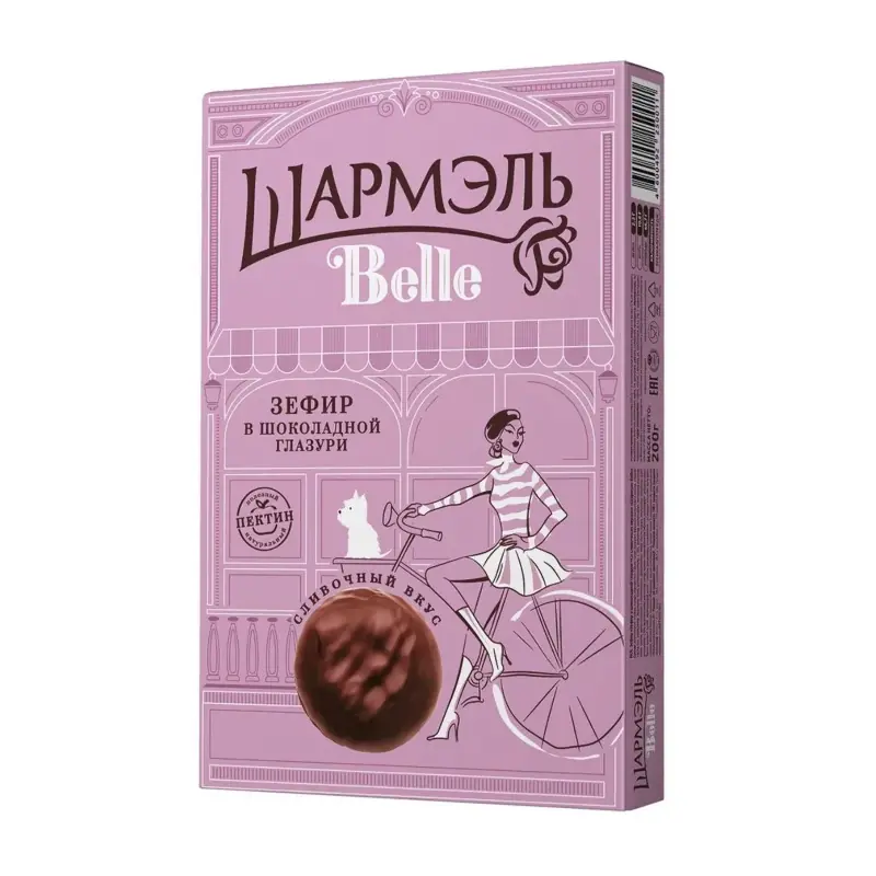 Zefīri "Шармэль" "Belle" šokolādes glazūrā ar krēmīgu garšu