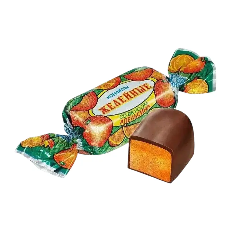 Sveramās konfektes "Красный Октябрь" apelsīnu želeja šokolādes glazūrā