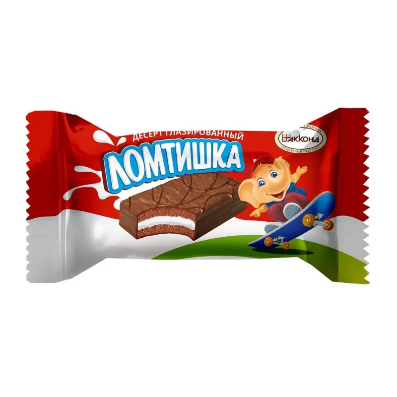 "АККОНД" "Ломтишка" glazēta biskvīta kūka, deserts ar krējuma pildījumu