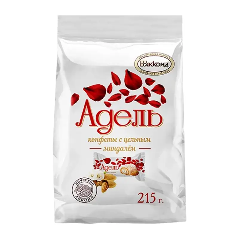 AKKOND "Adele" konfektes ar veselām mandelēm kokosriekstu skaidiņās