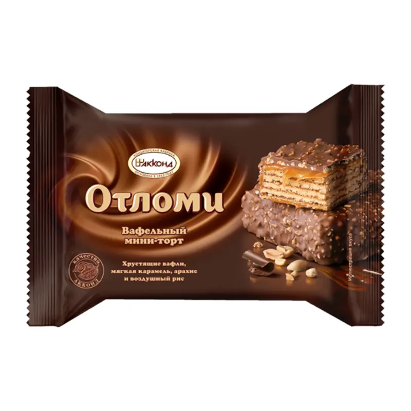 Otlomi mini vafeļu torte ar piena karameles un krējuma pildījumu