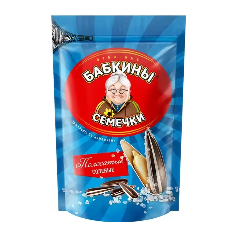 Sālītas svītrainas saulespuķu sēklas "Babkini Semečki"