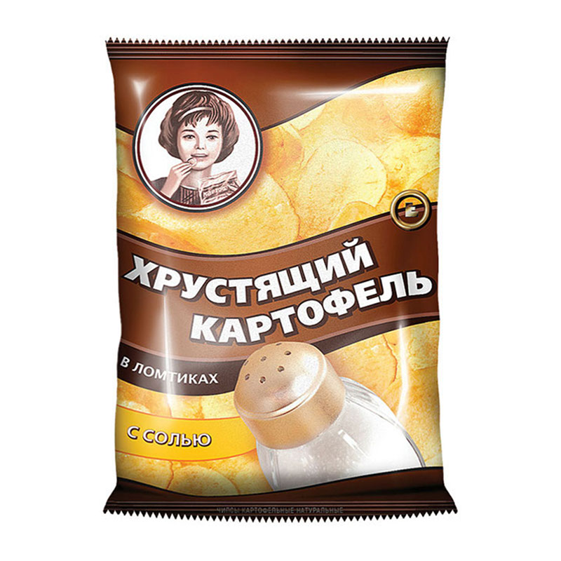 Čipsi "Kraukšķīgie kartupeļi" «Хрустящий картофель» ar sāli