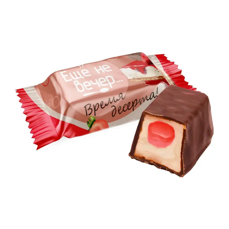 SweetLife glazētās konfektes "Vēl nav vakars" ar zemeņu siera kūkas garšu