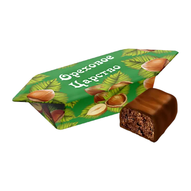 Konfektes "Ореховое царство" "Невский кондитер" glazēta pralinē
