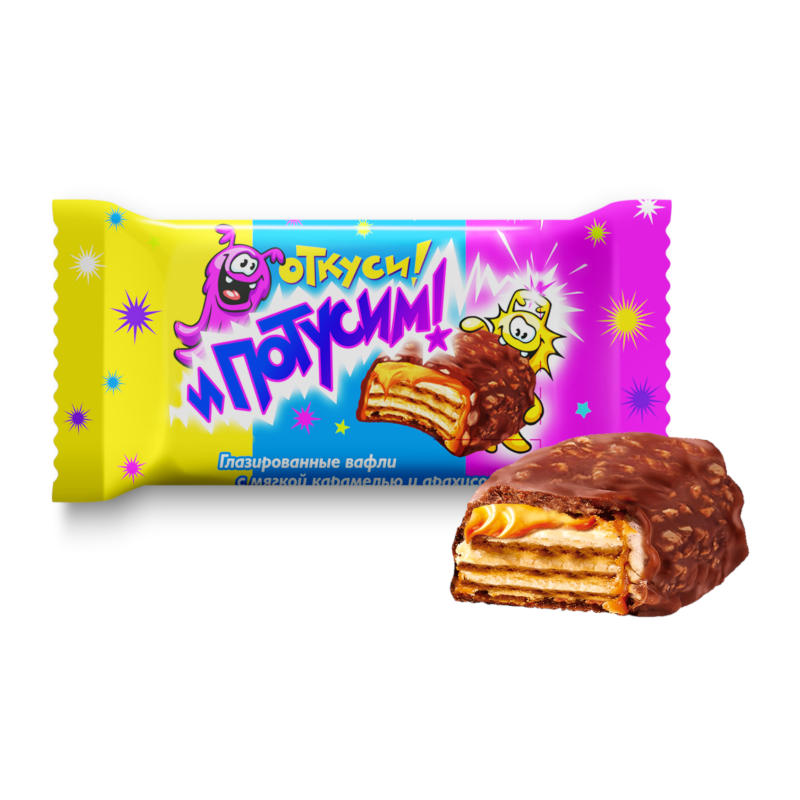 "SweetLife" "Potusim" glazētās vafeļu konfektes ar mīkstu karameli un zemesriekstiem