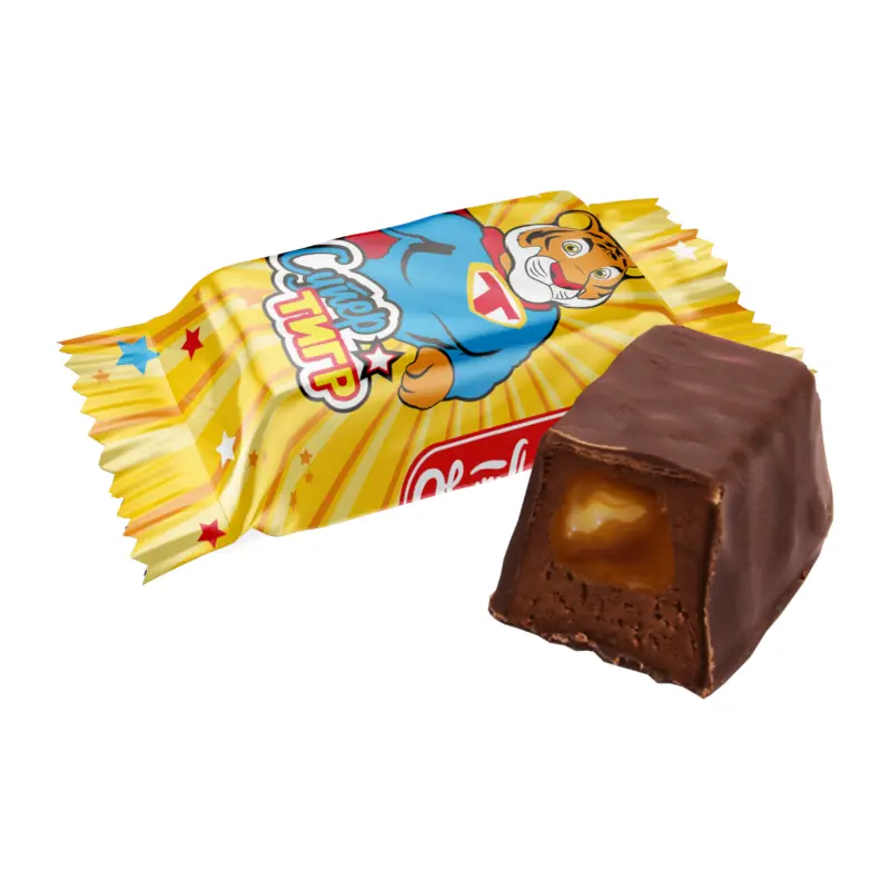 SweetLife "Super Tiger" glazētās konfektes ar mango un pasifloras augļu garšu
