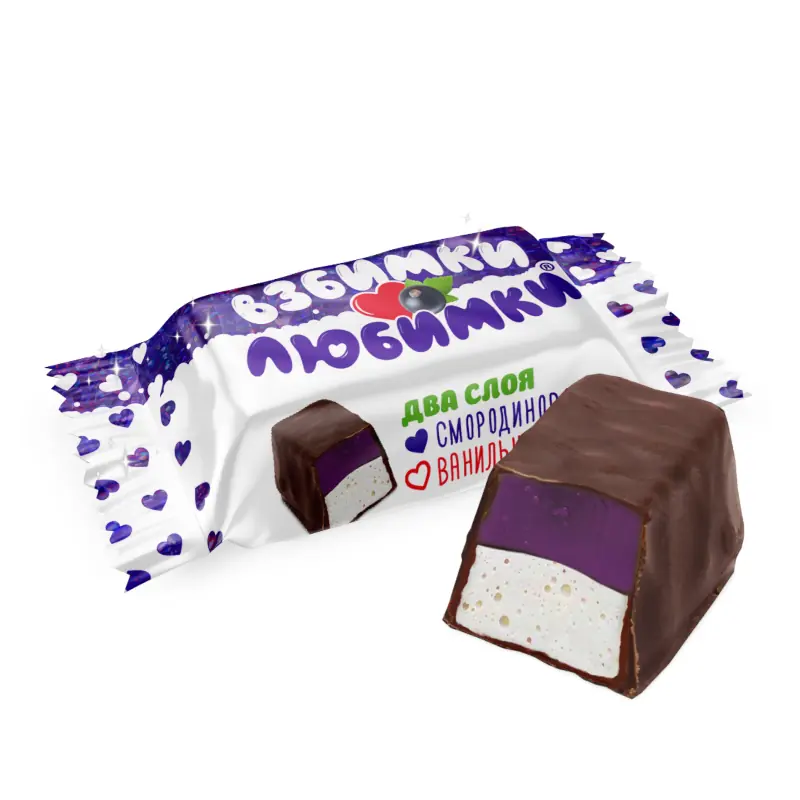 "Saldā dzīve" šokolādes konfektes "Vzbimki-Ljubimki" upeņu želeja un vaniļas-krējuma suflē