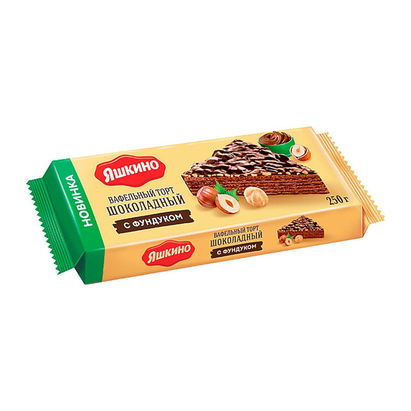 Glazēta šokolādes lazdu riekstu vafeļu torte