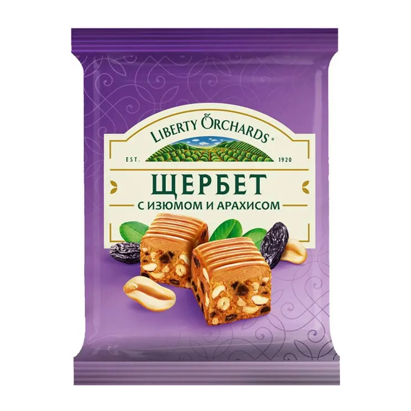 "Liberty Orchards" Peanut Raisin Sherbet