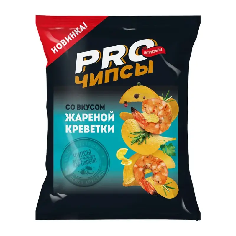KDV PRO-Chips, cepti čipsi ar garneļu garšu