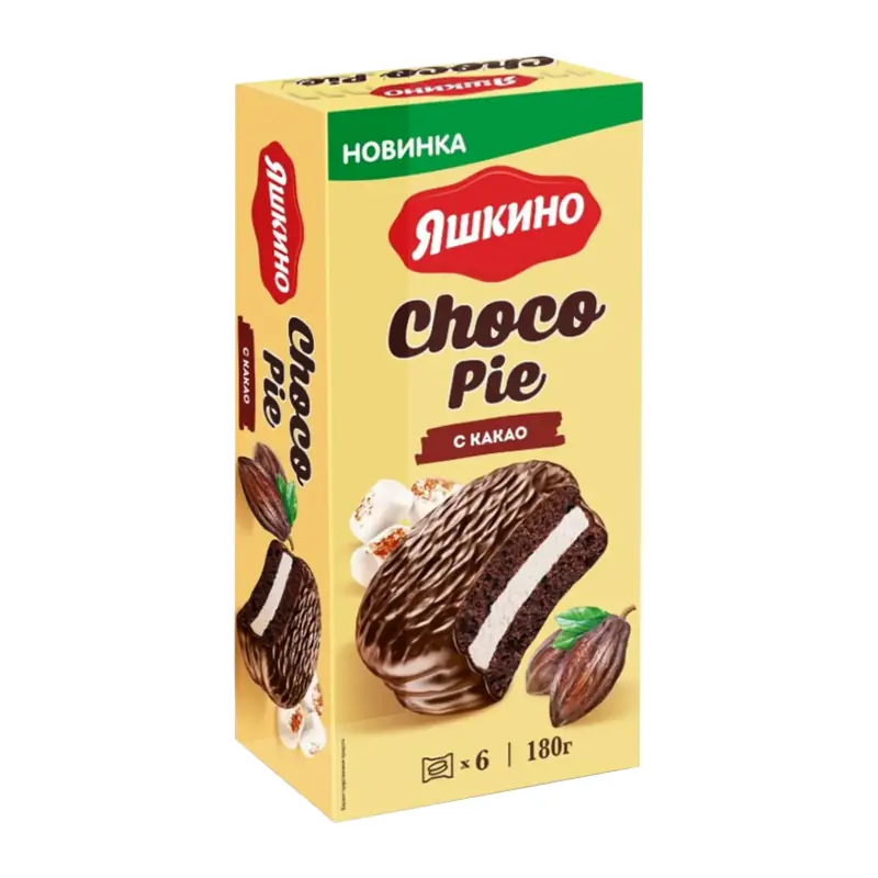 "Jaškino" sendviča cepumi "Choco Pie" ar kakao