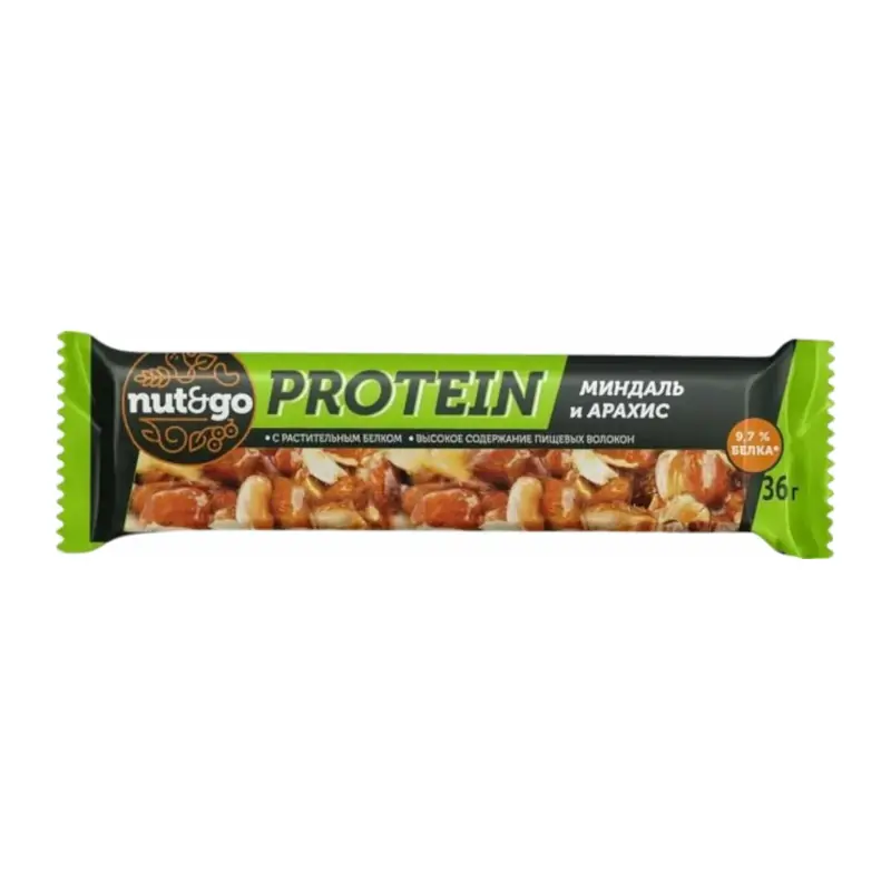 Proteīna batoniņš "Nut&Go" "Protein" mandeļu un zemesriekstu