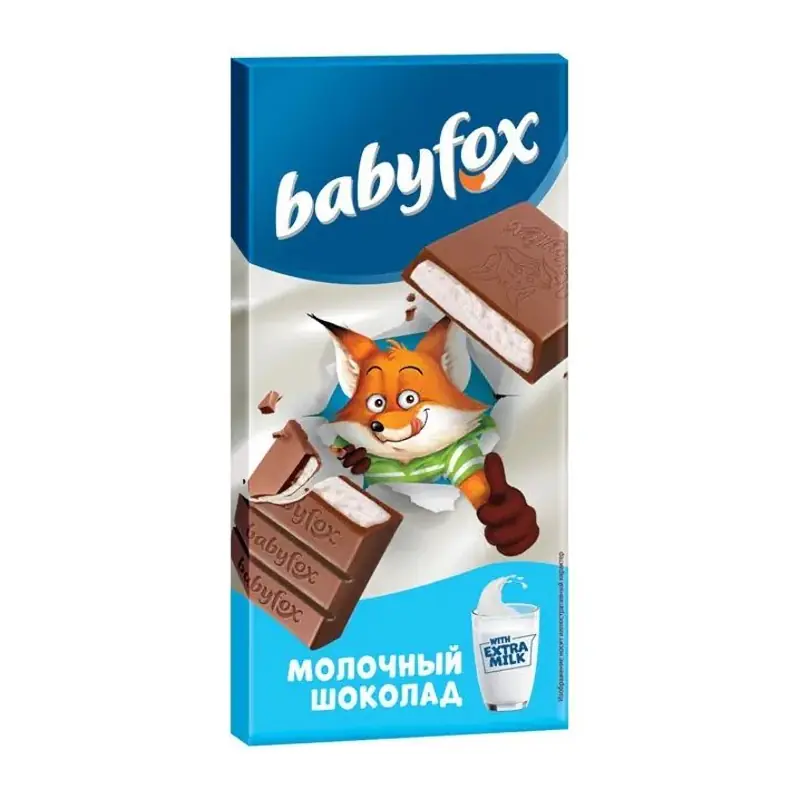 BabyFox šokolādes tāfelīte ar piena pildījumu