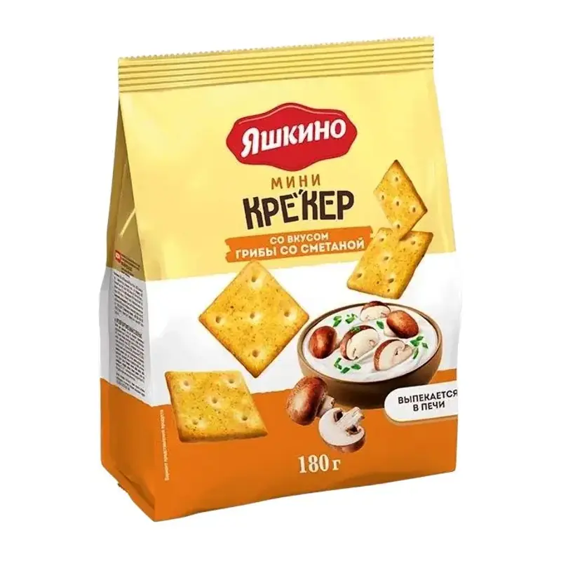 Mini krekeri "Jaškino" ar "Sēnēm ar skābo krējumu"