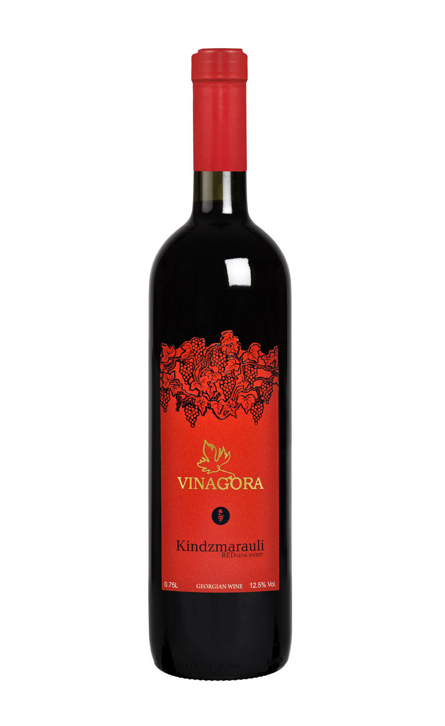 Vinagora Wine Kindzmarauli pussaldais sarkanvīns 11,5%