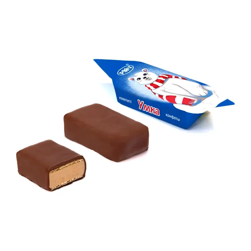 Glazētas vafeļu konfektes "RAHAT" "Umka" ar pralinē pildījumu