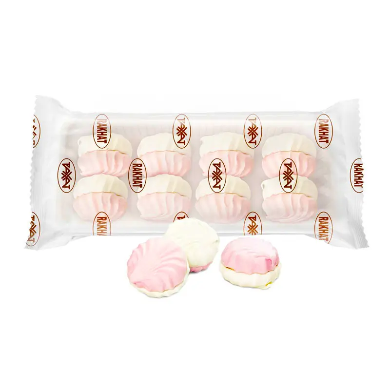 Divkrāsu zefīrs "RAHAT" "Balts un rozā" zemeņu-vaniļas