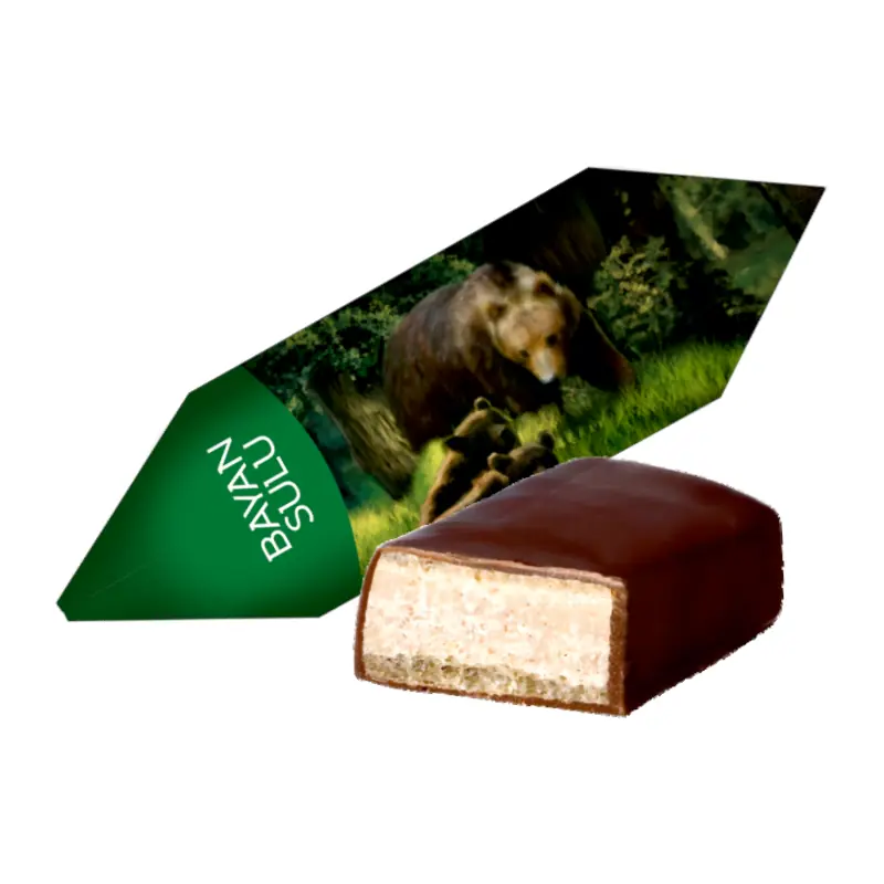Glazed "Лесные жители" "BAYAN SULU" wafer sweets