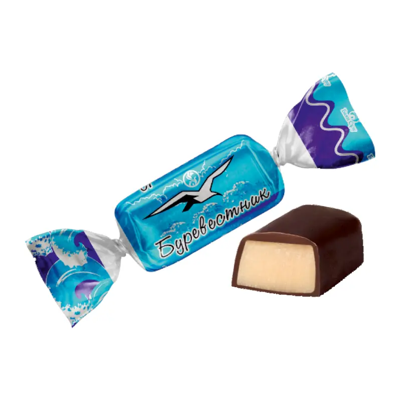 "Bayan Sulu" "Буревестник" "Vētrasputns" glazētās konfektes ar fondantu un krēmbruleju