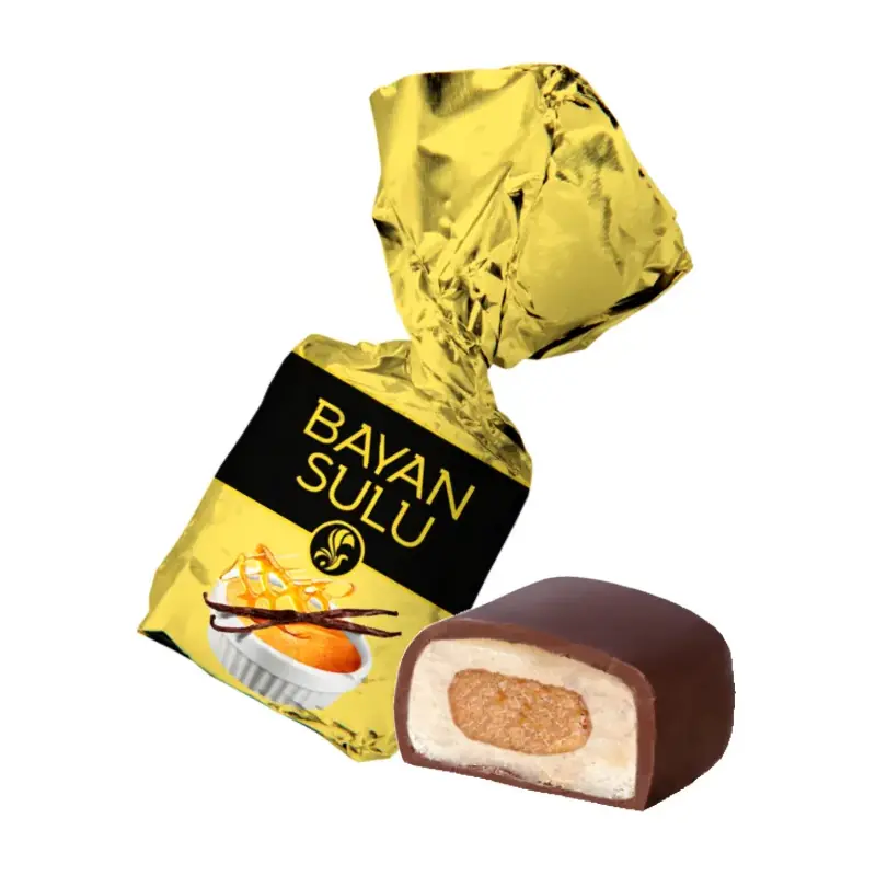 "Bayan Sulu" "Крем-брюле" glazētās konfektes: fondants ar krēma brulē un vaniļas garšu