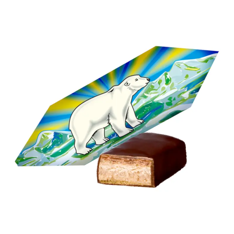Glazed "Мишка на севере" "BAYAN SULU" wafer sweets
