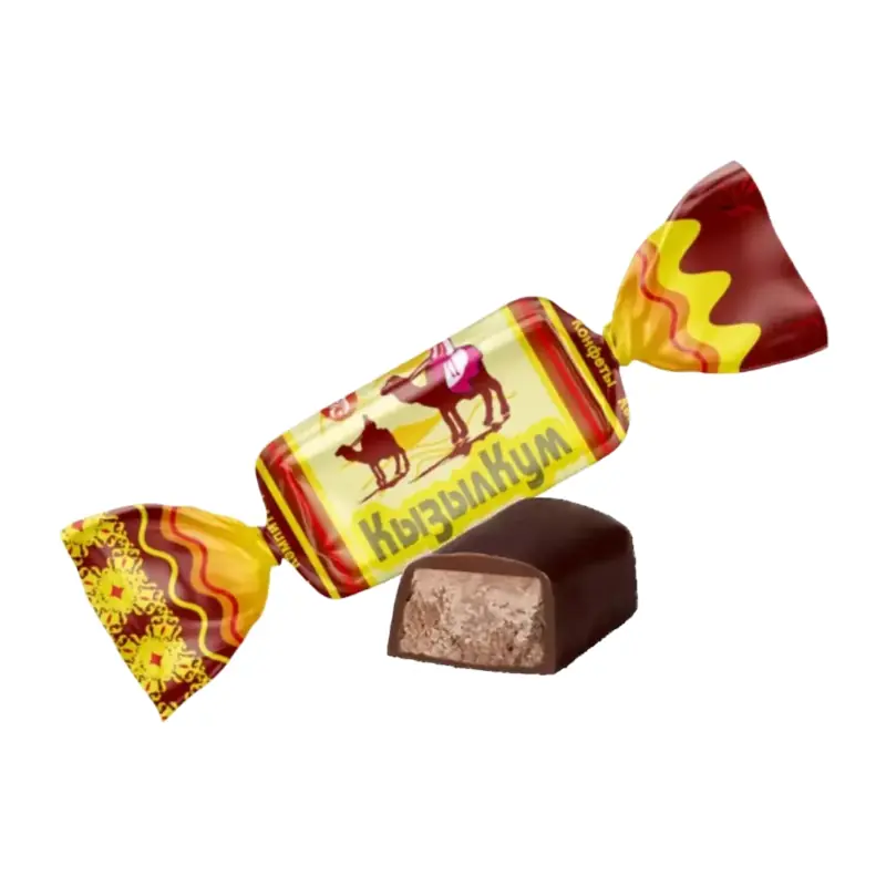 "Bayan Sulu" "Кызылкум" glazētās konfektes ar vafeļu, mandeļu un šokolādes garšu