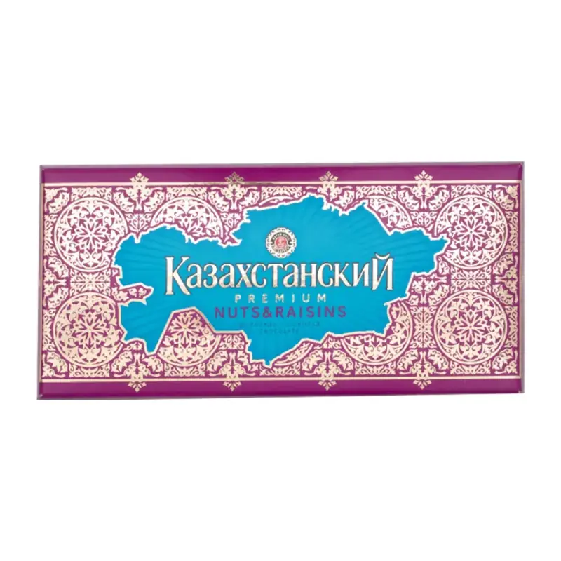 "Bayan Sulu" "Казахстанский" "NUTS & RAISINS" Šokolāde ar riekstiem un rozīnēm