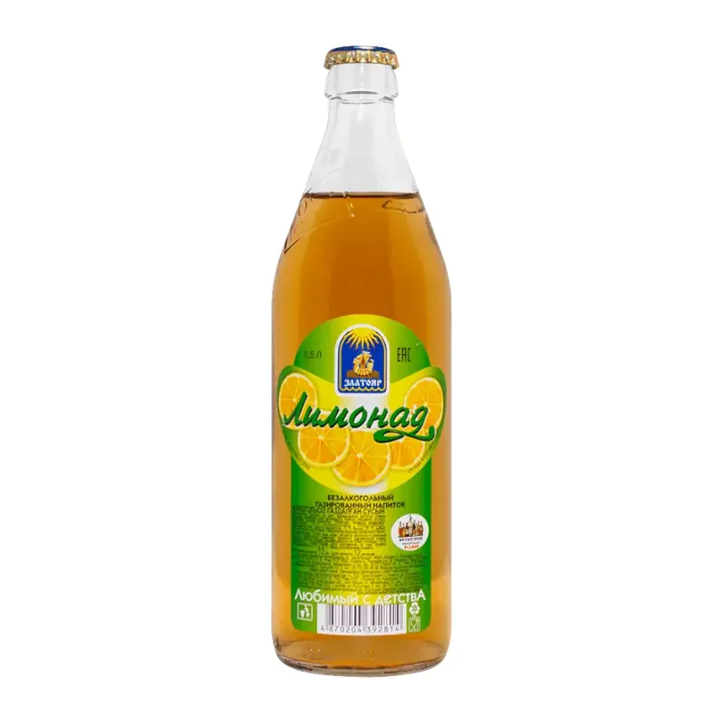 Zlatojar limonāde stikla pudelē
