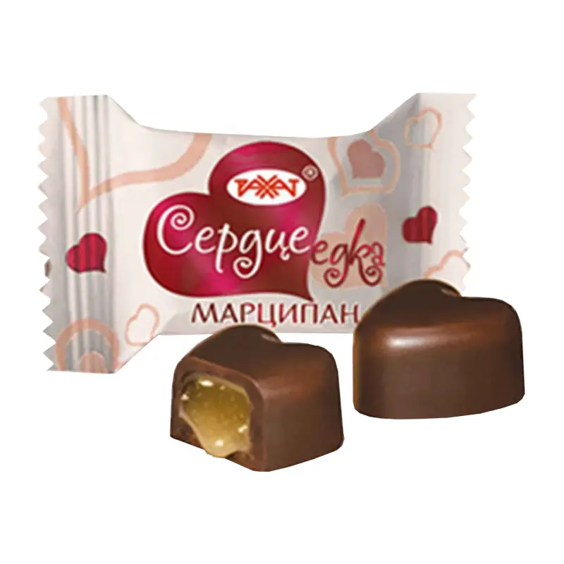 Sveramās šokolādes konfektes "RAHAT" "Sirdslauzēja marcipāns" ar marcipāna pildījumu
