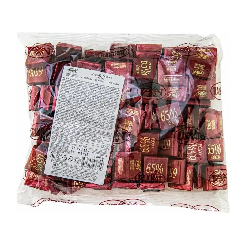 Tumšā šokolāde "RAHAT" 30*30 65% kakao porcijās