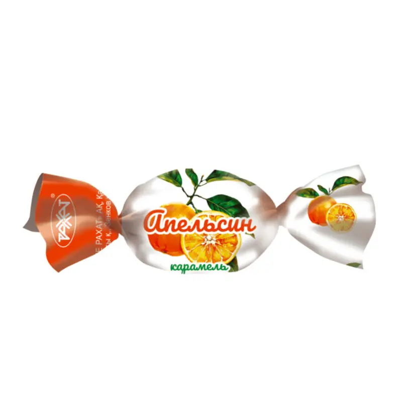 RAHAT "Apelsīns" karameļu konfektes ar nogatavojušos apelsīnu garšu