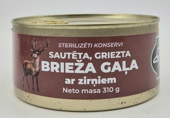 Sautēta, griezta Brieža gaļa ar zirņiem