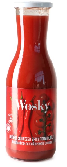 Wosky tomātu sula, pikanta, tieši spiesta