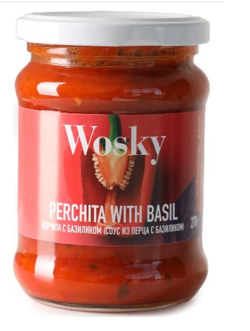 Wosky Perchita ar baziliku (piparu un bazilika mērce)