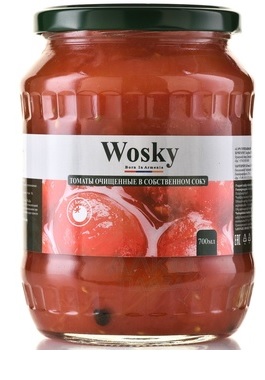 Woski nomizoti tomāti savā sulā ar baziliku