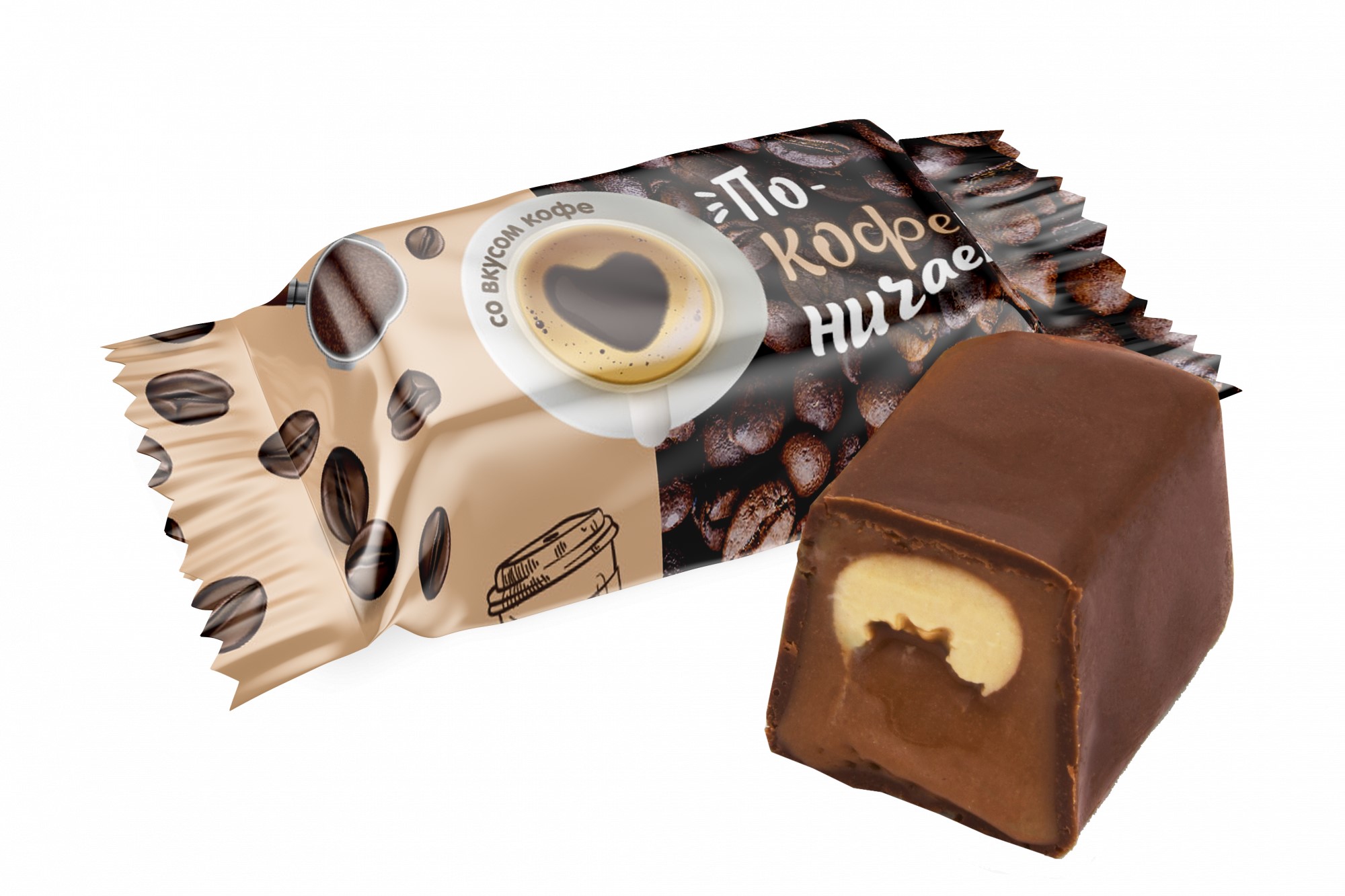 Glazētas konfektes "Покофейничаем" ar mokas garšu