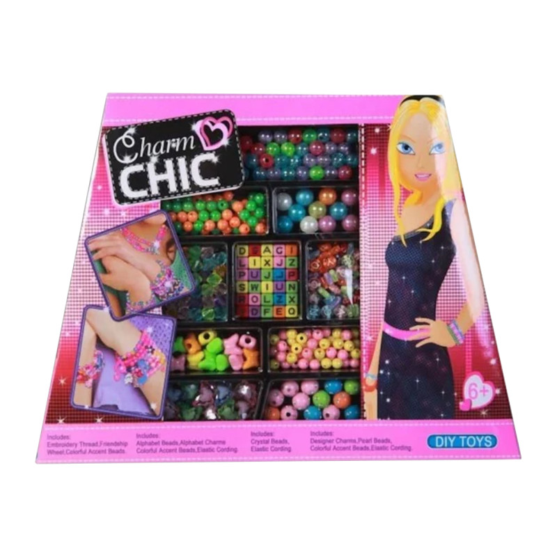 Komplekts bižuterijas izgatavošanai Charm CHIC bērniem no 6 gadu vecuma